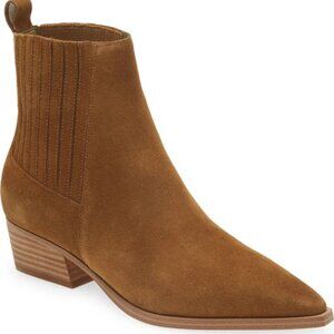 Marc Fisher | Yarita Pointed Toe Western Pullon Carmel Suede Ankle Boots | Sz 8